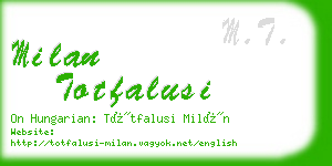 milan totfalusi business card